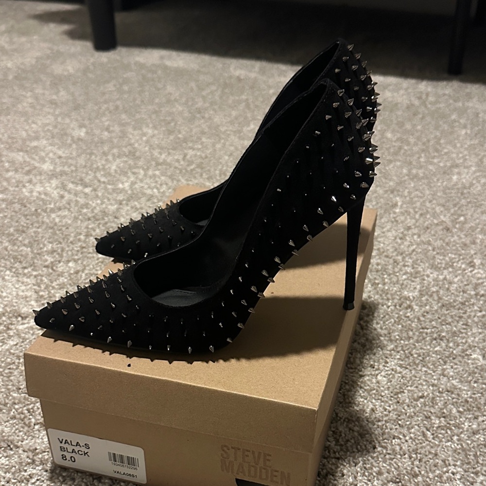 Steve Madden Black Spiked Heels